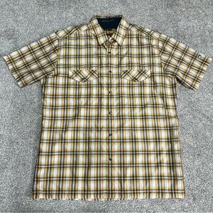Kuhl Men's Yellow Plaid Short Sleeve Button Down Shirt